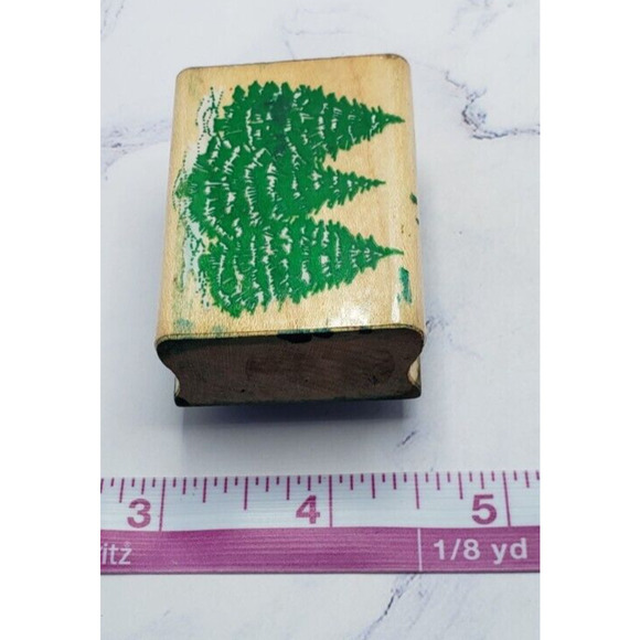 Christmas Holiday Pine Trees Inkadinkado Wood Mounted Rubber Wood Stamp 2263 - Picture 3 of 8